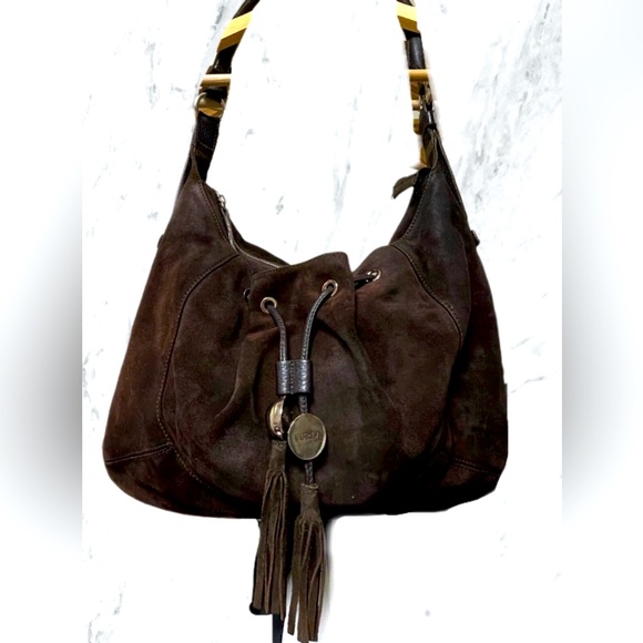Furla Brown Suede Shoulder Bag. Preowned. - Picture 1 of 15
